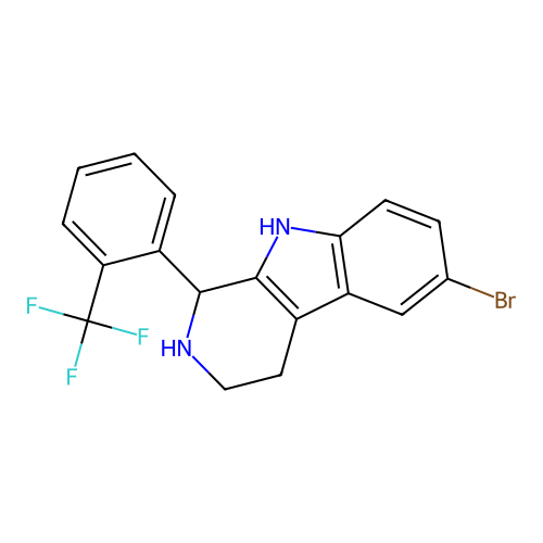 6-bromo-1-[2-(trifluoromethyl)phenyl]-2,3,4,9-tetrahydro-1H-pyrido[3,4-b]indole structure