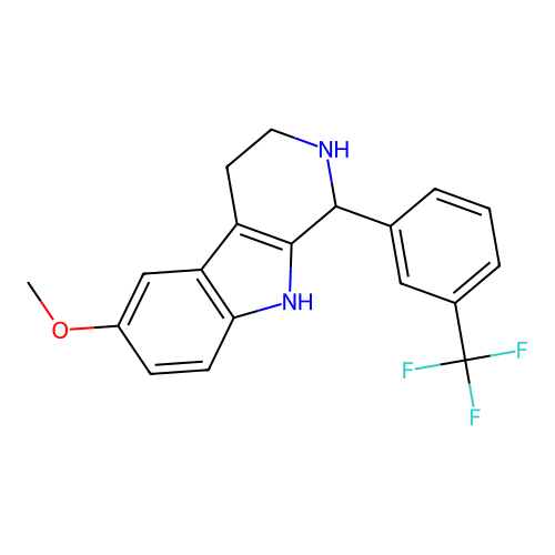 6-Methoxy-1-(3-(trifluoromethyl)phenyl)-2,3,4,9-tetrahydro-1H-pyrido[3,4-b]indole structure
