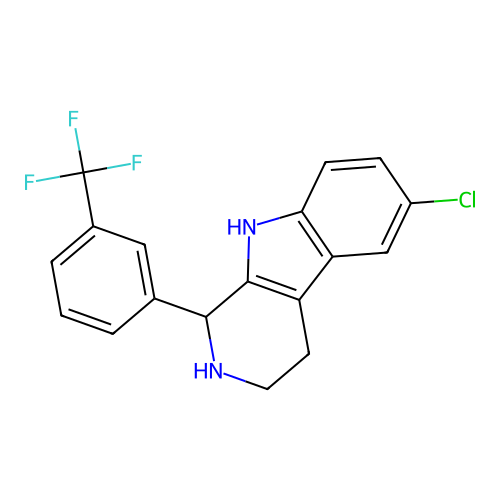 6-chloro-1-[3-(trifluoromethyl)phenyl]-2,3,4,9-tetrahydro-1H-pyrido[3,4-b]indole structure