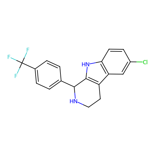 6-chloro-1-[4-(trifluoromethyl)phenyl]-2,3,4,9-tetrahydro-1H-pyrido[3,4-b]indole structure