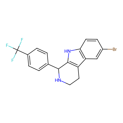 6-bromo-1-[4-(trifluoromethyl)phenyl]-2,3,4,9-tetrahydro-1H-pyrido[3,4-b]indole structure