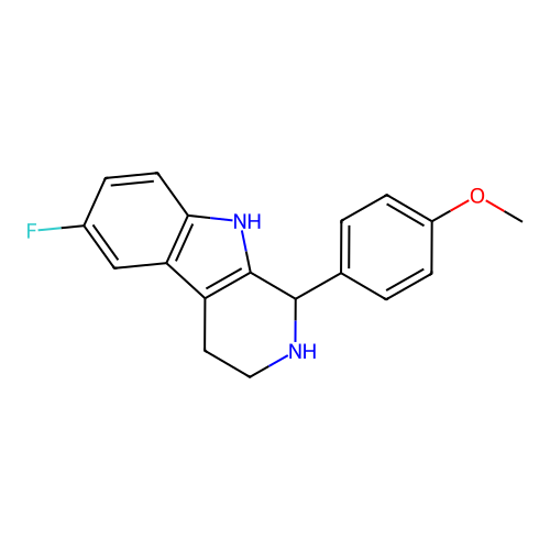 6-fluoro-1-(4-methoxyphenyl)-2,3,4,9-tetrahydro-1H-pyrido[3,4-b]indole structure