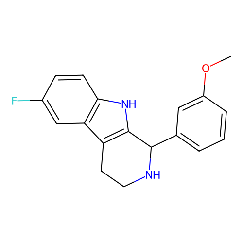 6-fluoro-1-(3-methoxyphenyl)-2,3,4,9-tetrahydro-1H-pyrido[3,4-b]indole structure