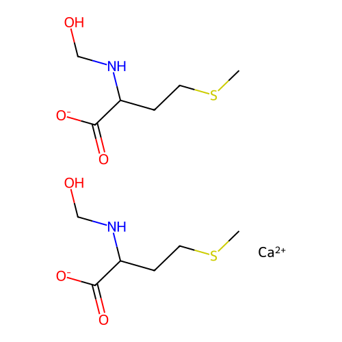 Calcium N-(hydroxymethyl)-DL-methionate structure