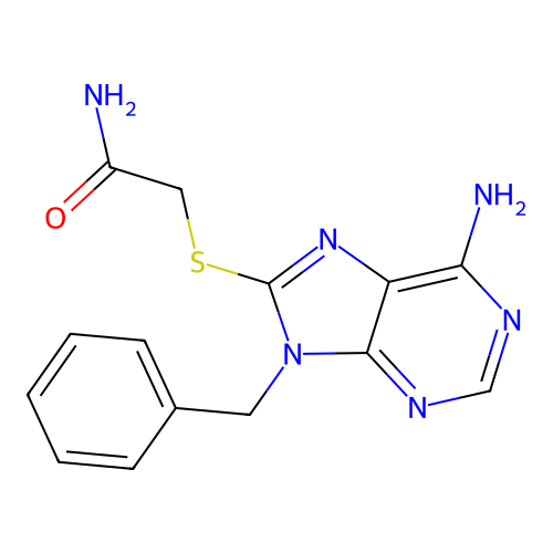 2-(6-Amino-9-benzylpurin-8-yl)sulfanylacetamide structure