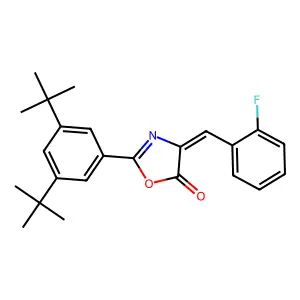 (4Z)-2-(3,5-ditert-butylphenyl)-4-[(2-fluorophenyl)methylidene]-1,3-oxazol-5-one structure