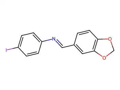 1-(1,3-benzodioxol-5-yl)-N-(4-iodophenyl)methanimine structure