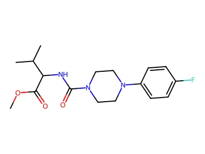 Methyl 2-[[4-(4-fluorophenyl)piperazine-1-carbonyl]amino]-3-methylbutanoate structure