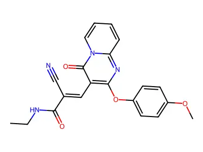 2-cyano-N-ethyl-3-[2-(4-methoxyphenoxy)-4-oxopyrido[1,2-a]pyrimidin-3-yl]prop-2-enamide structure