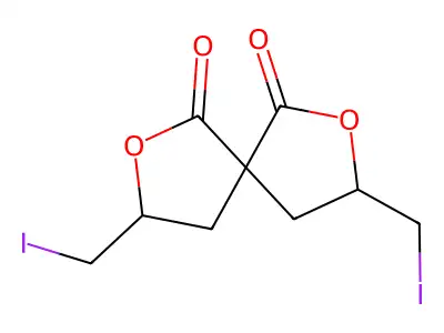 2,7-Dioxaspiro[4.4]nonane-1,6-dione, 3,8-bis(iodomethyl)- structure