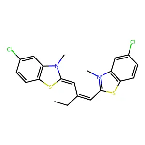 (2Z)-5-chloro-2-[(2E)-2-[(5-chloro-3-methyl-1,3-benzothiazol-3-ium-2-yl)methylidene]butylidene]-3-methyl-1,3-benzothiazole structure