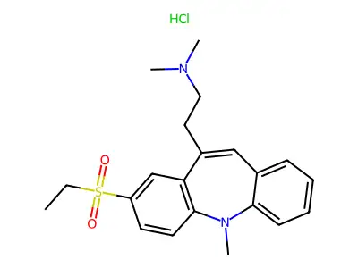 5H-Dibenz(b,f)azepine, 10-(2-(dimethylamino)ethyl)-8-(ethylsulfonyl)-5-methyl-, hydrochloride structure