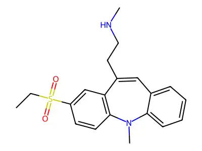 5H-Dibenz(b,f)azepine, 8-(ethylsulfonyl)-10-(2-(methylamino)ethyl)-5-methyl- structure