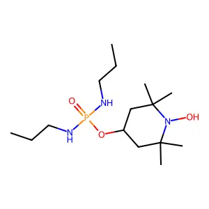 N-[(1-hydroxy-2,2,6,6-tetramethylpiperidin-4-yl)oxy-(propylamino)phosphoryl]propan-1-amine structure