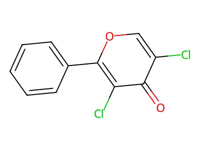 3,5-Dichloro-2-phenyl-4H-pyran-4-one structure