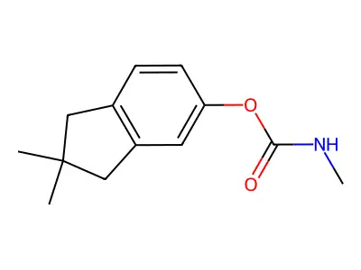 1H-Inden-5-ol, 2,3-dihydro-2,2-dimethyl-, methylcarbamate structure