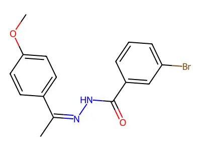 3-bromo-N-[(Z)-1-(4-methoxyphenyl)ethylideneamino]benzamide structure