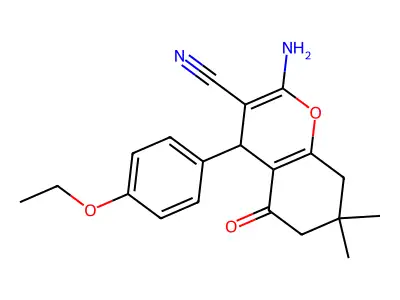 2-amino-4-(4-ethoxyphenyl)-7,7-dimethyl-5-oxo-5,6,7,8-tetrahydro-4H-chromene-3-carbonitrile structure