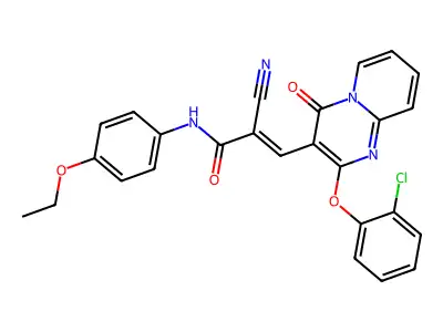 3-[2-(2-Chlorophenoxy)-4-oxo-4H-pyrido[1,2-a]pyrimidin-3-yl]-2-cyano-N-(4-ethoxyphenyl)prop-2-enamide structure