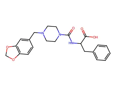 N-{4-[(2H-1,3-Benzodioxol-5-yl)methyl]piperazine-1-carbonyl}phenylalanine structure