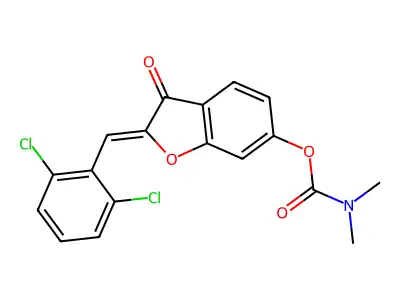 2-[(2,6-Dichlorophenyl)methylidene]-3-oxo-2,3-dihydro-1-benzofuran-6-yl dimethylcarbamate structure