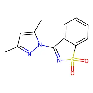 3-(3,5-Dimethyl-1-pyrazolyl)-1,2-benzothiazole 1,1-dioxide structure