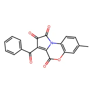 3-benzoyl-7-methyl-1H-pyrrolo[2,1-c][1,4]benzoxazine-1,2,4-trione structure