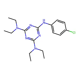 6-N-(4-chlorophenyl)-2-N,2-N,4-N,4-N-tetraethyl-1,3,5-triazine-2,4,6-triamine structure