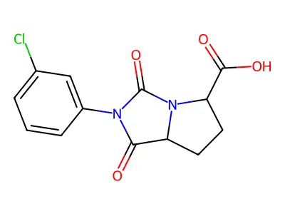 2-(m-Chlorophenyl)-1,3-dioxohexahydro-1H-pyrrolo(1,2-c)imidazole-5-carboxylic acid structure