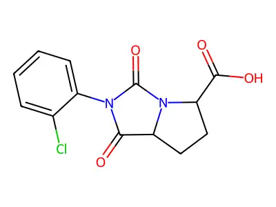 2-(o-Chlorophenyl)-1,3-dioxohexahydro-1H-pyrrolo(1,2-c)imidazole-5-carboxylic acid structure