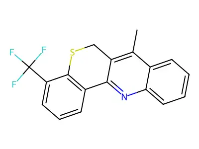 6H-(1)Benzothiopyrano(4,3-b)quinoline, 7-methyl-4-(trifluoromethyl)- structure