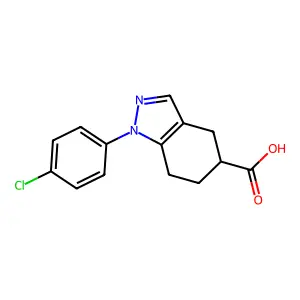1-(4-Chlorophenyl)-4,5,6,7-tetrahydroindazole-5-carboxylic acid structure