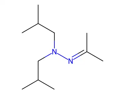 Acetone diisobutylhydrazone structure