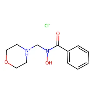 Benzohydroxamic acid, N-morpholinomethyl-, hydrochloride structure