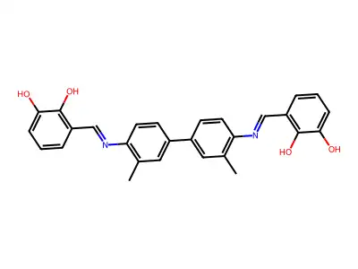 3,3'-{(3,3'-dimethylbiphenyl-4,4'-diyl)bis[nitrilo(E)methylylidene]}dibenzene-1,2-diol structure