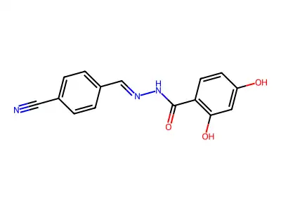 N'-[(4-Cyanophenyl)methylidene]-2,4-dihydroxybenzohydrazide structure