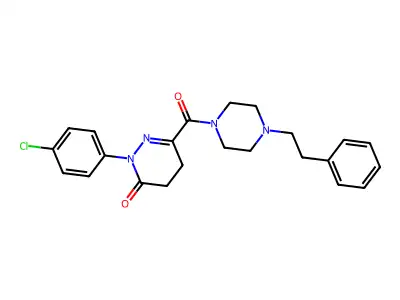 2-(4-chlorophenyl)-6-(4-phenethylpiperazine-1-carbonyl)-4,5-dihydropyridazin-3-one structure