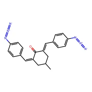 Cyclohexanone, 2,6-bis[(4-azidophenyl)methylene]-4-methyl- structure