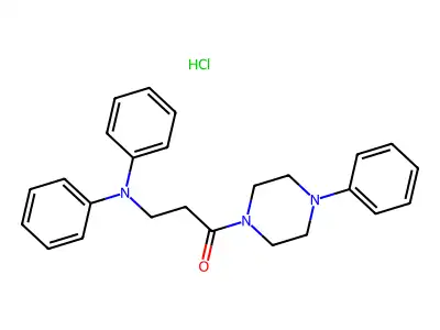 Piperazine, 1-(3-(diphenylamino)-1-oxopropyl)-4-phenyl-, monohydrochloride structure