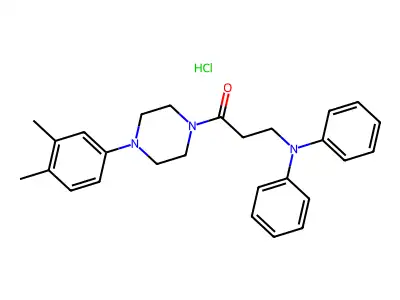 Piperazine, 1-(3-(diphenylamino)propionyl)-4-(3,4-xylyl)-, monohydrochloride structure