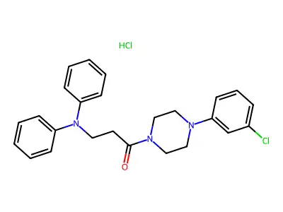 Piperazine, 1-(3-chlorophenyl)-4-(3-(diphenylamino)-1-oxopropyl)-, monohydrochloride structure