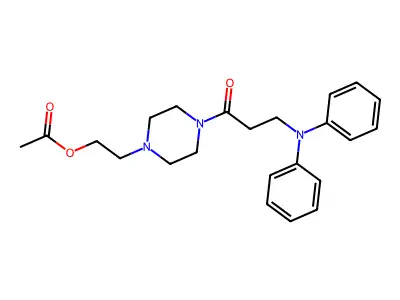 1-Piperazineethanol, 4-(3-(diphenylamino)-1-oxopropyl)-, acetate (ester) structure