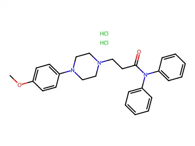 1-Piperazinepropionamide, N,N-diphenyl-4-(p-methoxyphenyl)-, dihydrochloride structure