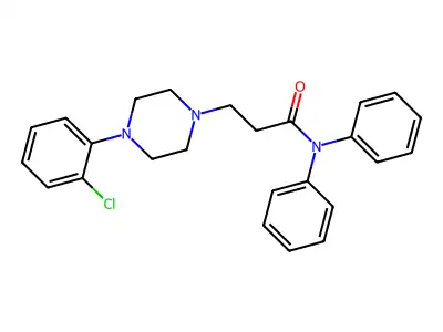 1-Piperazinepropionamide, 4-(o-chlorophenyl)-N,N-diphenyl- structure