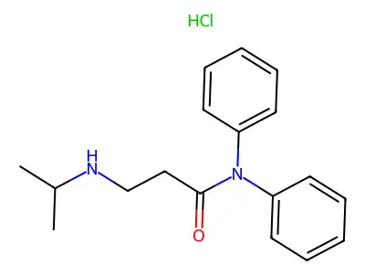 Propionamide, N,N-diphenyl-3-(isopropylamino)-, hydrochloride structure
