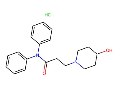 1-Piperidinepropionamide, N,N-diphenyl-4-hydroxy-, hydrochloride structure