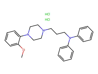 Piperazine, 1-(3-(diphenylamino)propyl)-4-(o-methoxyphenyl)-, dihydrochloride structure