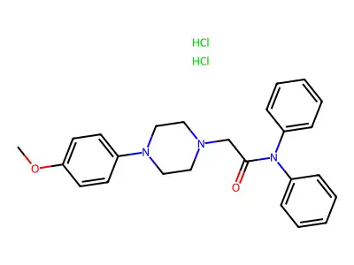 1-Piperazineacetamide, N,N-diphenyl-4-(p-methoxyphenyl)-, dihydrochloride structure