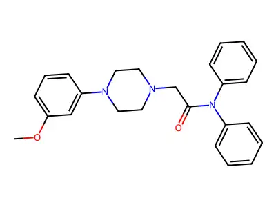 1-Piperazineacetamide, N,N-diphenyl-4-(m-methoxyphenyl)- structure