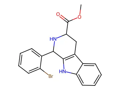 methyl 1-(2-bromophenyl)-2,3,4,9-tetrahydro-1H-pyrido[3,4-b]indole-3-carboxylate structure